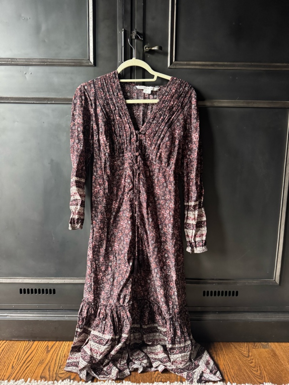 Veronica Beard Floral Maxi Dress in Plum